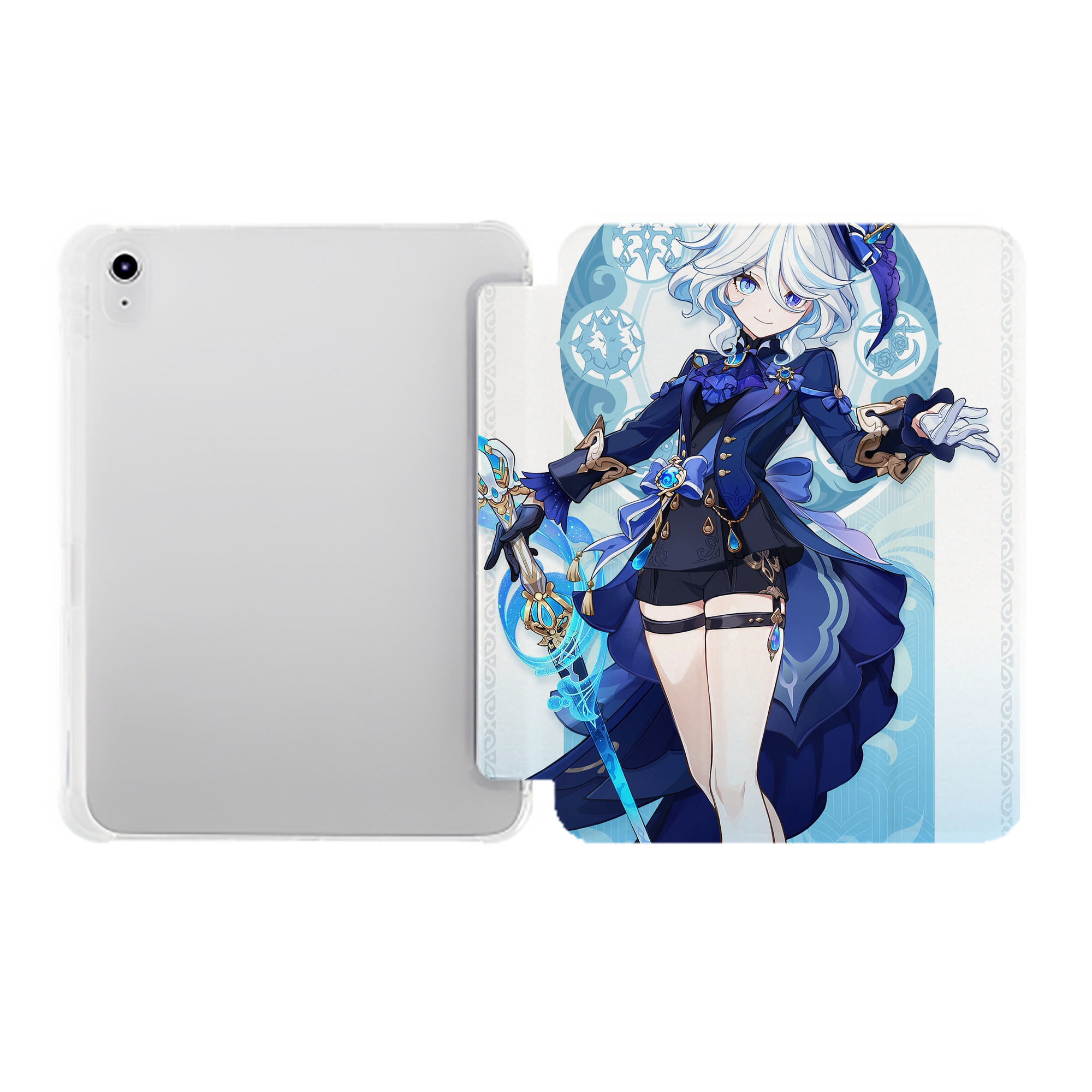 げんし神 genshin IPad ケース ペン収納付き 三つ折りスタンド PUレザー×シリコン 対応機種9.5/10.5/10.9インチ